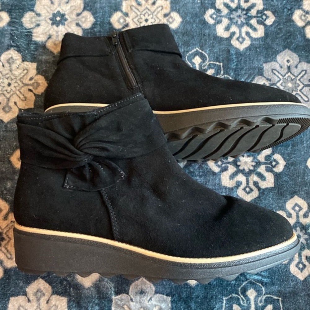 Clarks® Sharon Salon Women's Suede Ankle Boots, Black